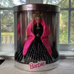 Vintage Mattel 1998 Happy Holidays Special Edition Barbie Doll, Blonde, Hot Pink
